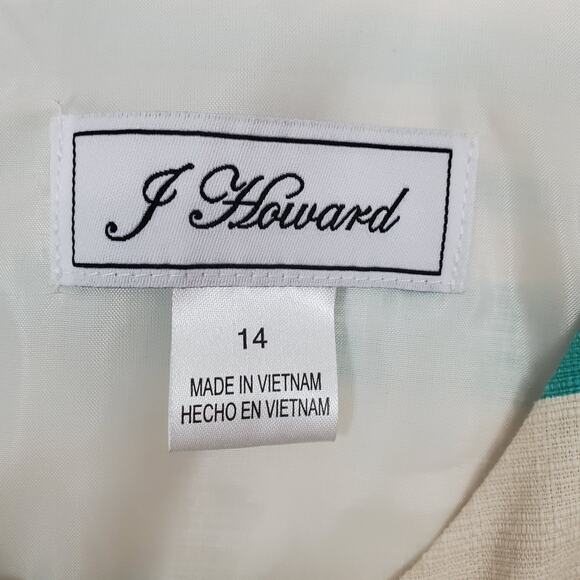 J Howard striped pleated sleeveless dress size 14 - Picture 3 of 4